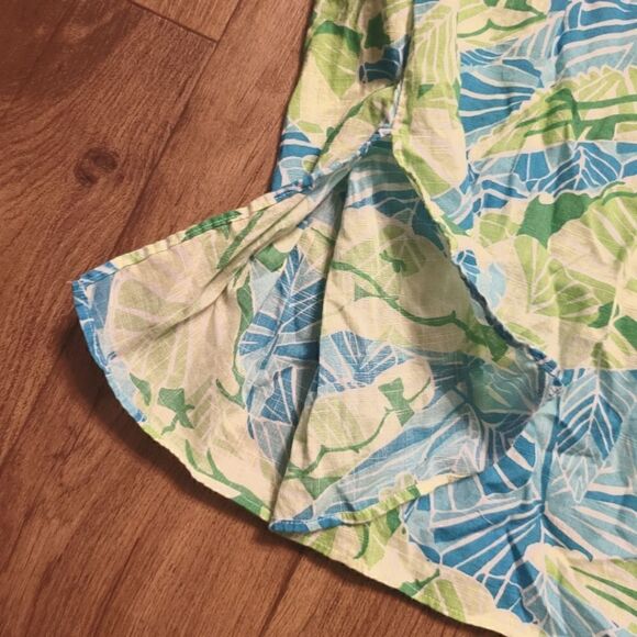 Lilly Pulitzer Gator Alley Aqua Blue Seafoam Green Tropical Tunic Dress Size M - Picture 5 of 7